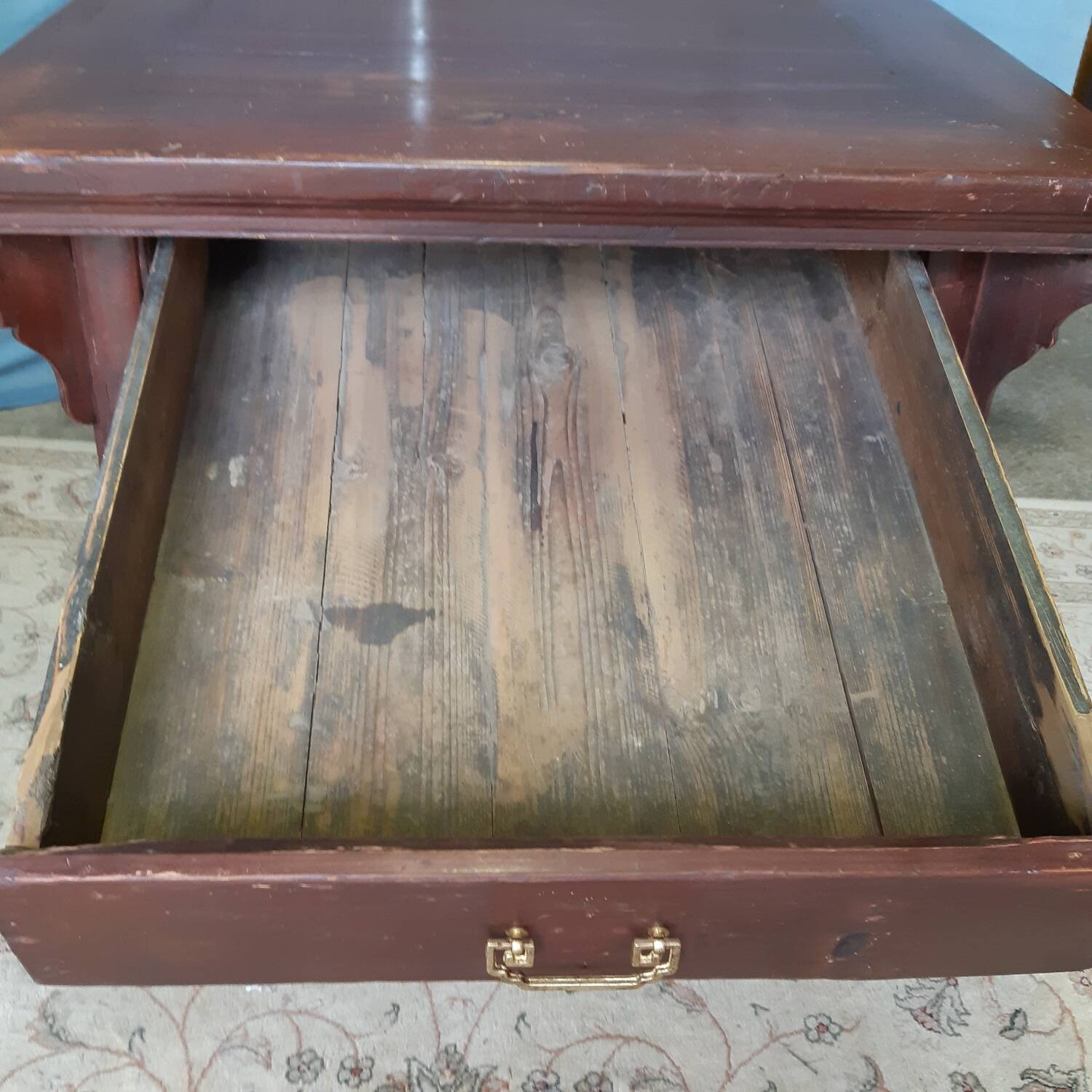 Red lacquered Asian table