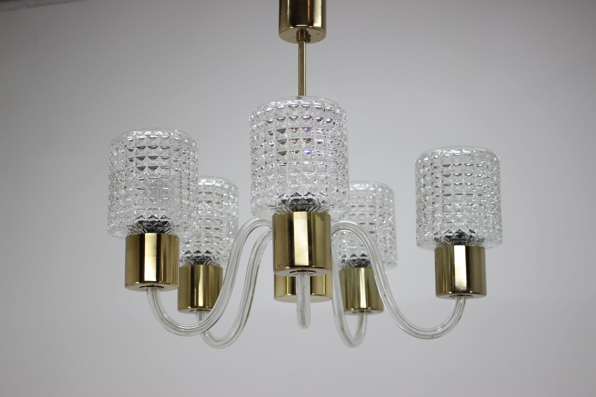 Mid-century glass chandelier,Kamenický Šenov 1970´s.