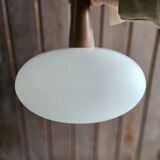 Scandinavian style pendant light in teak and opaline Louis Kalf