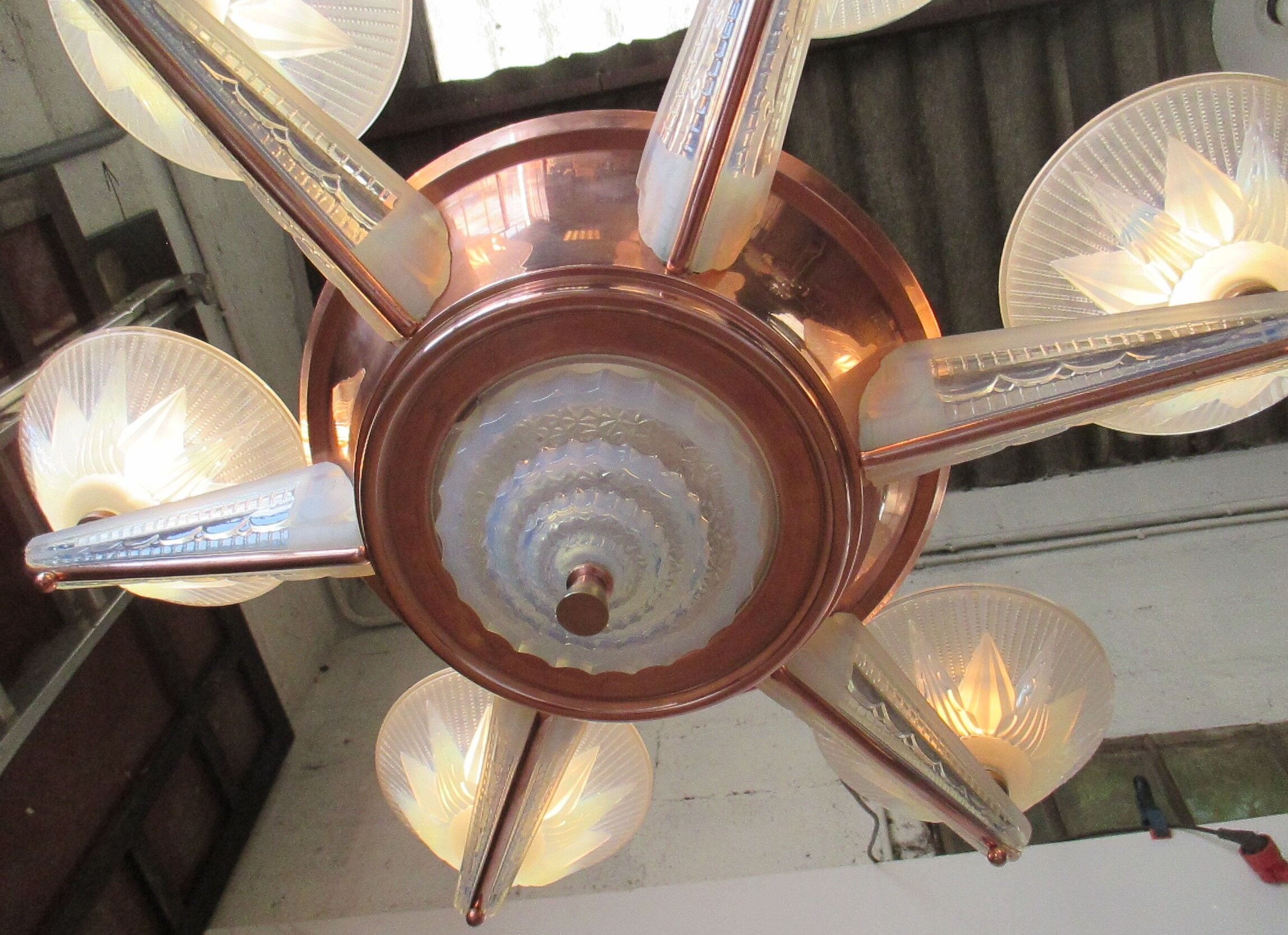 Chandelier Art Deco Petitot glassware ezan