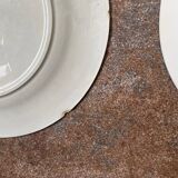 6 flat plates in opaque Gien porcelain, Montigny pattern