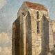 Old painting The country church