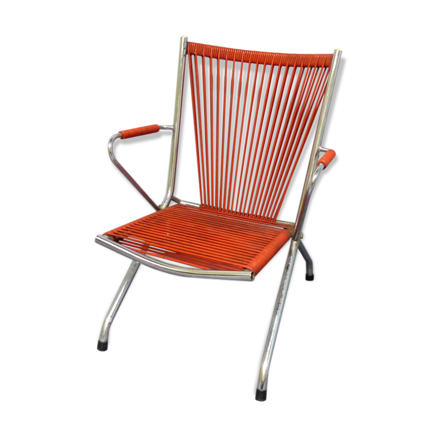 Fauteuil pliant scoubidou années 60