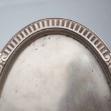 Silver metal dish with handle Hallmark Gallia Christofle shell pattern, centerpiece, tray
