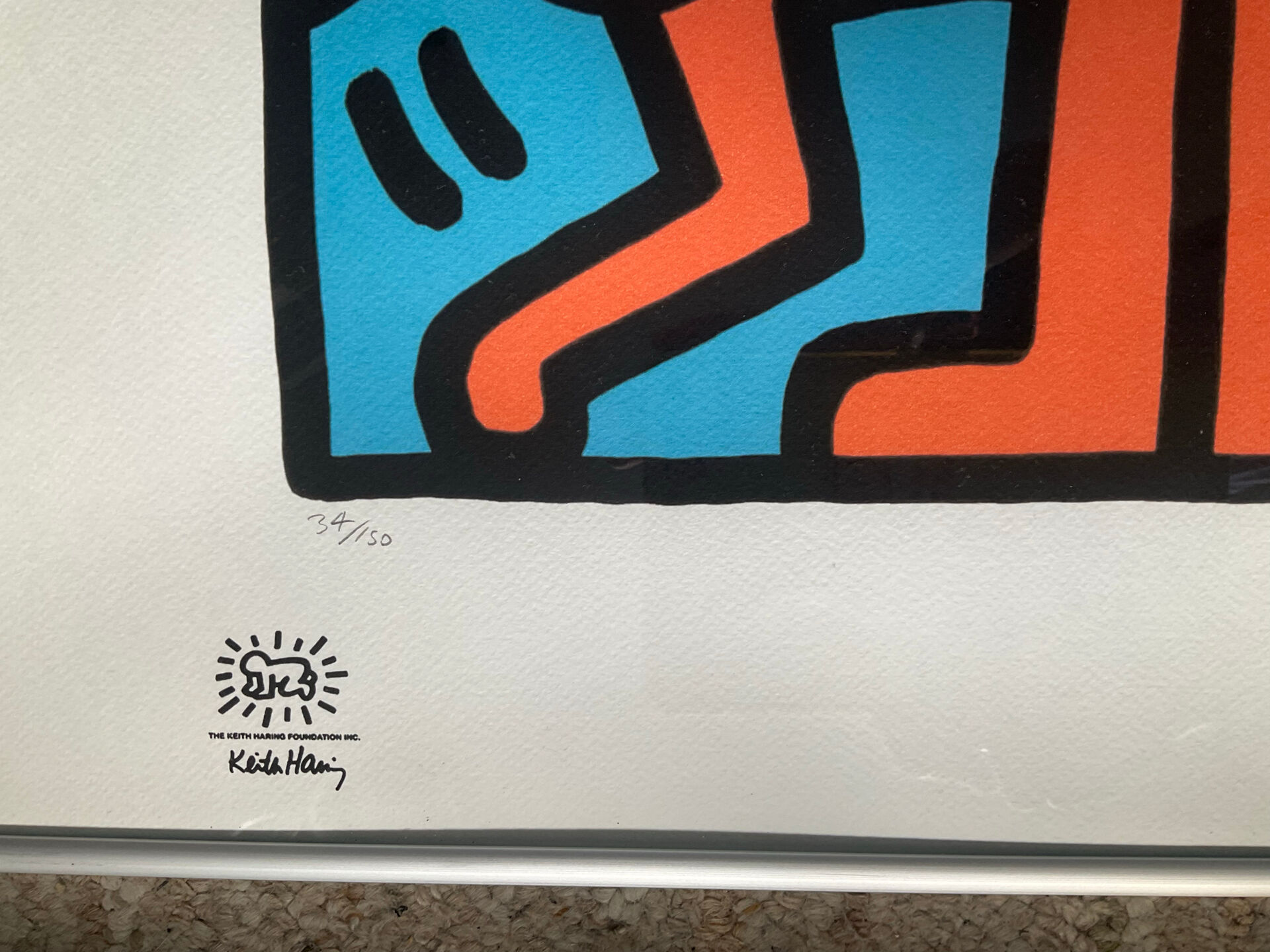 Numbered keith haring silkscreen with certificate.