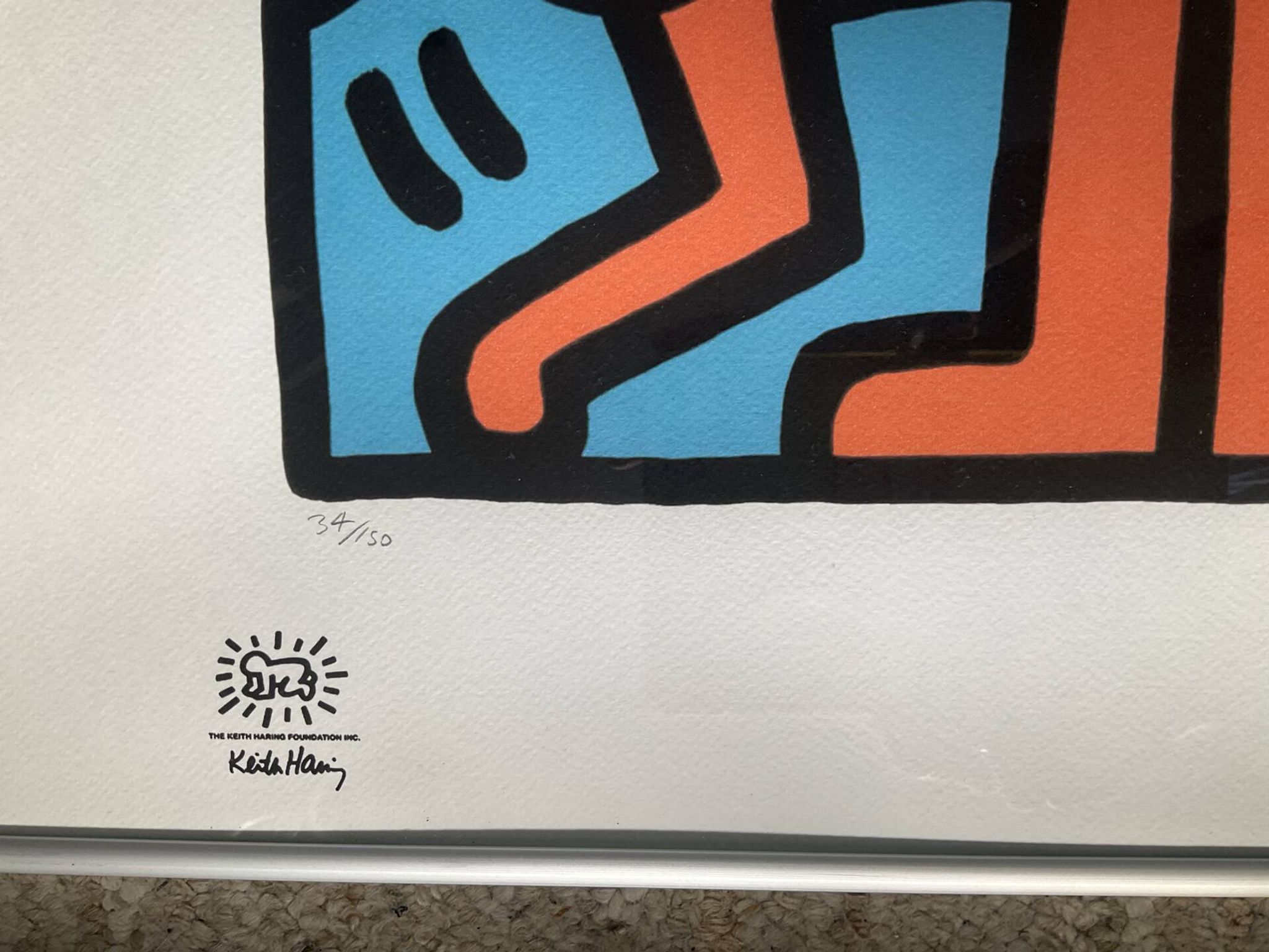 Numbered Keith Haring silkscreen with certificate.