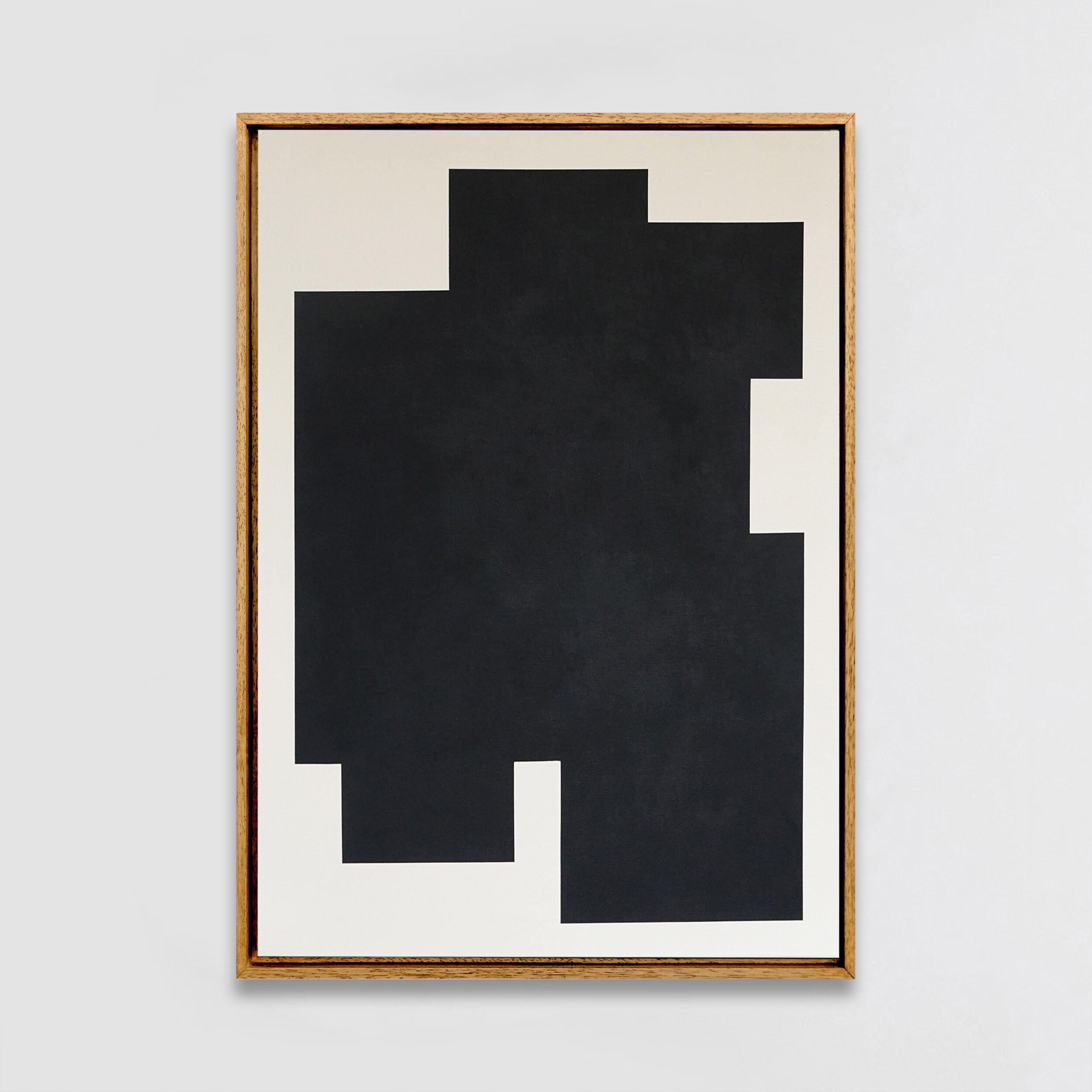 Minimalist abstract painting, black sign