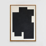 Peinture abstraite minimaliste, signe noir