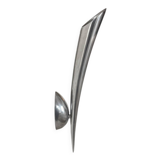 Vintage modernist wall light, chrome metal, France, 1970.