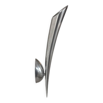 Vintage modernist wall light, chrome metal, France, 1970.