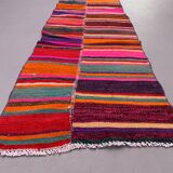 Old Turkish narrow Kilim Runner 266x58 cm shabby chic, vintage kelim