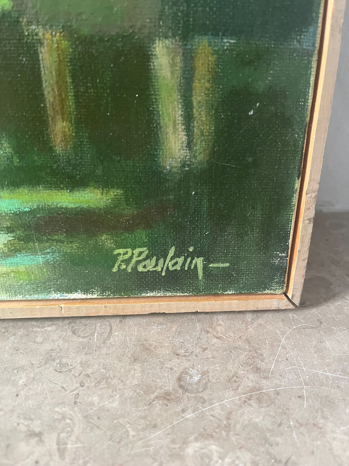 La Brière, Brittany, oil on canvas signed P Poulain