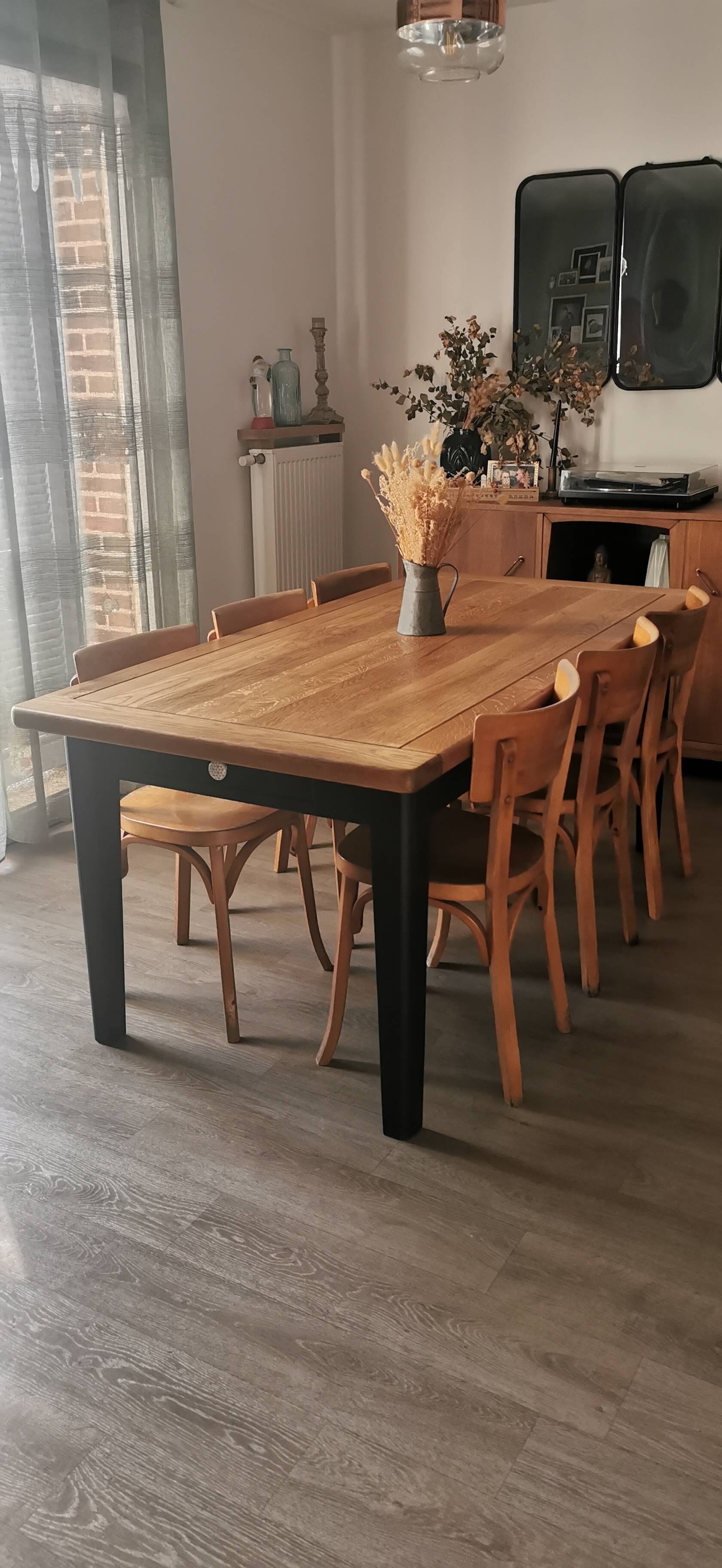 Solid oak farm table