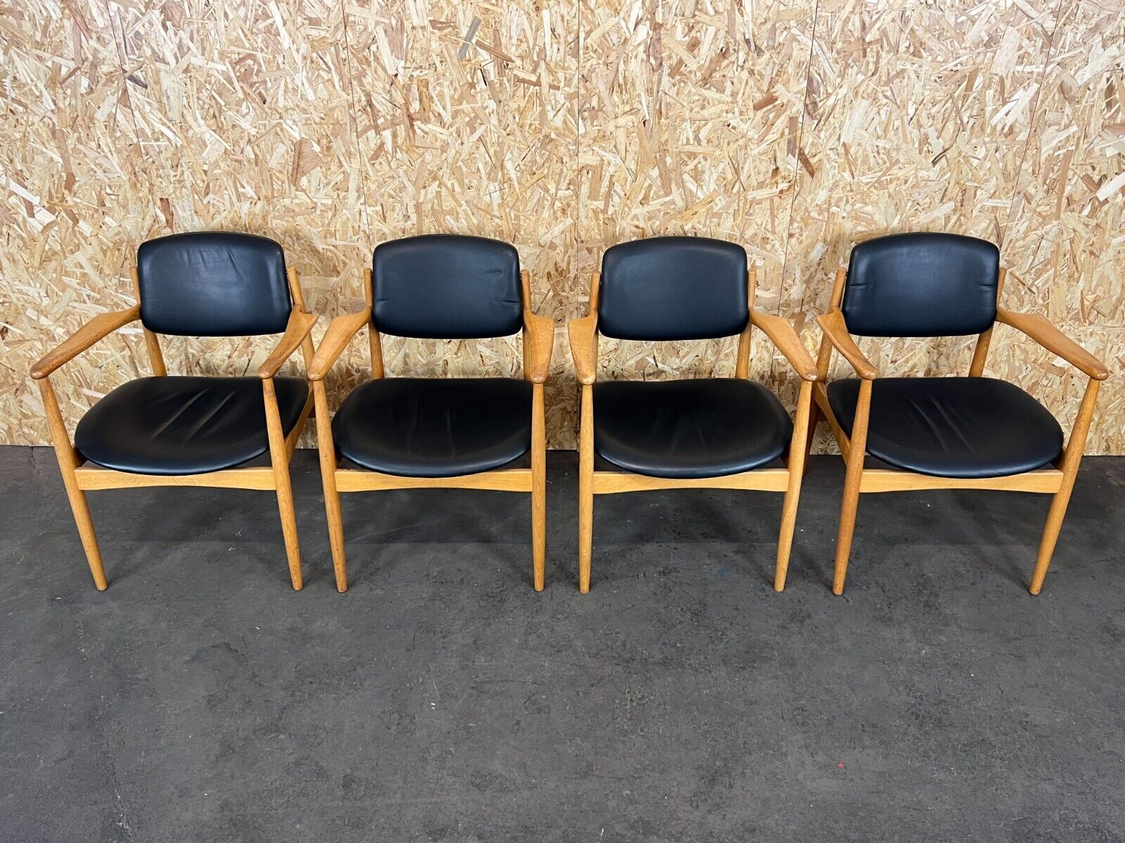4x 60s 70s dining armchairs Danish design oak Denmark
