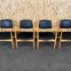 4 Danish design dining chairs from the 60s and 70s, oak, Denmark.