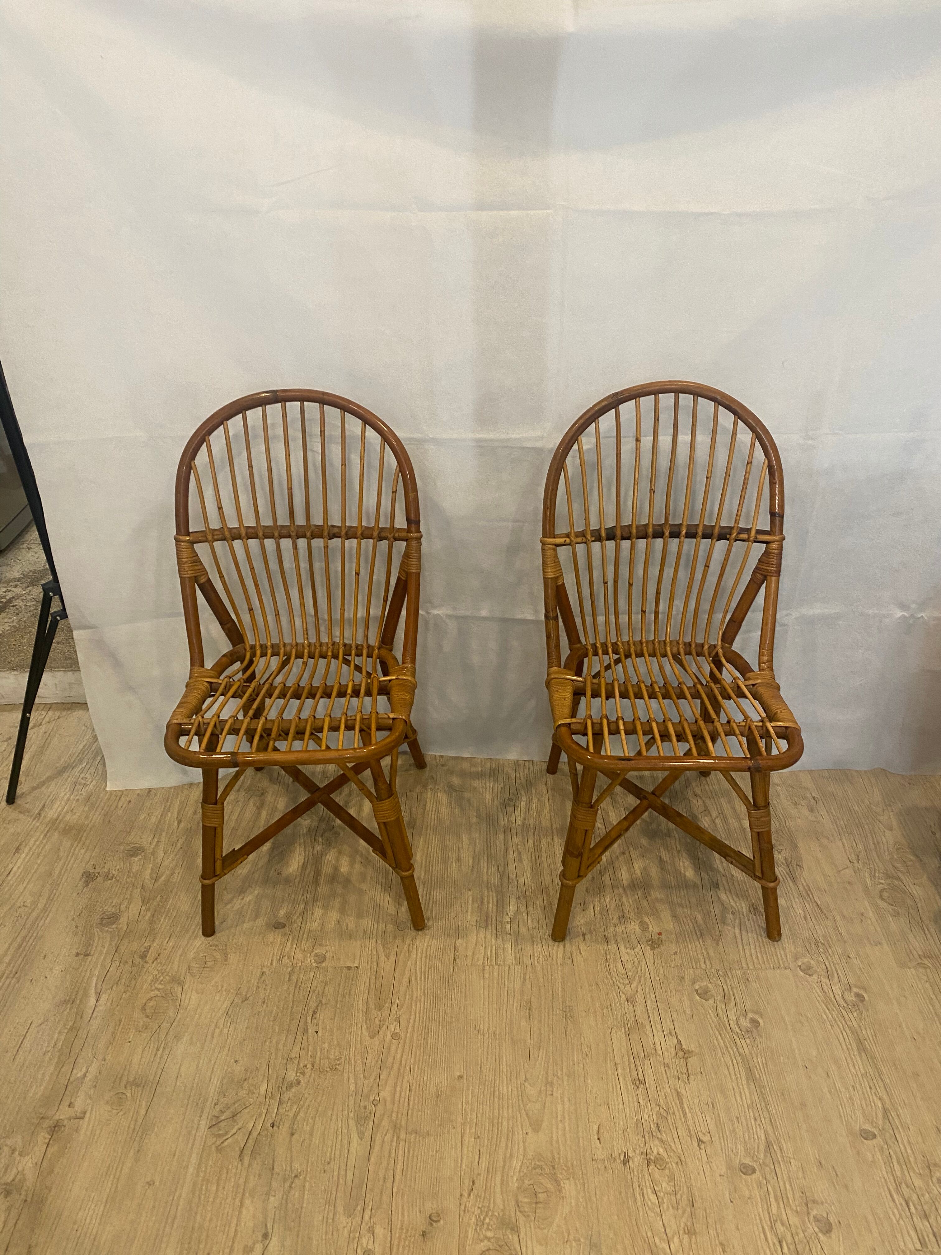 Bamboo chairs & rattan circa 60s/70s