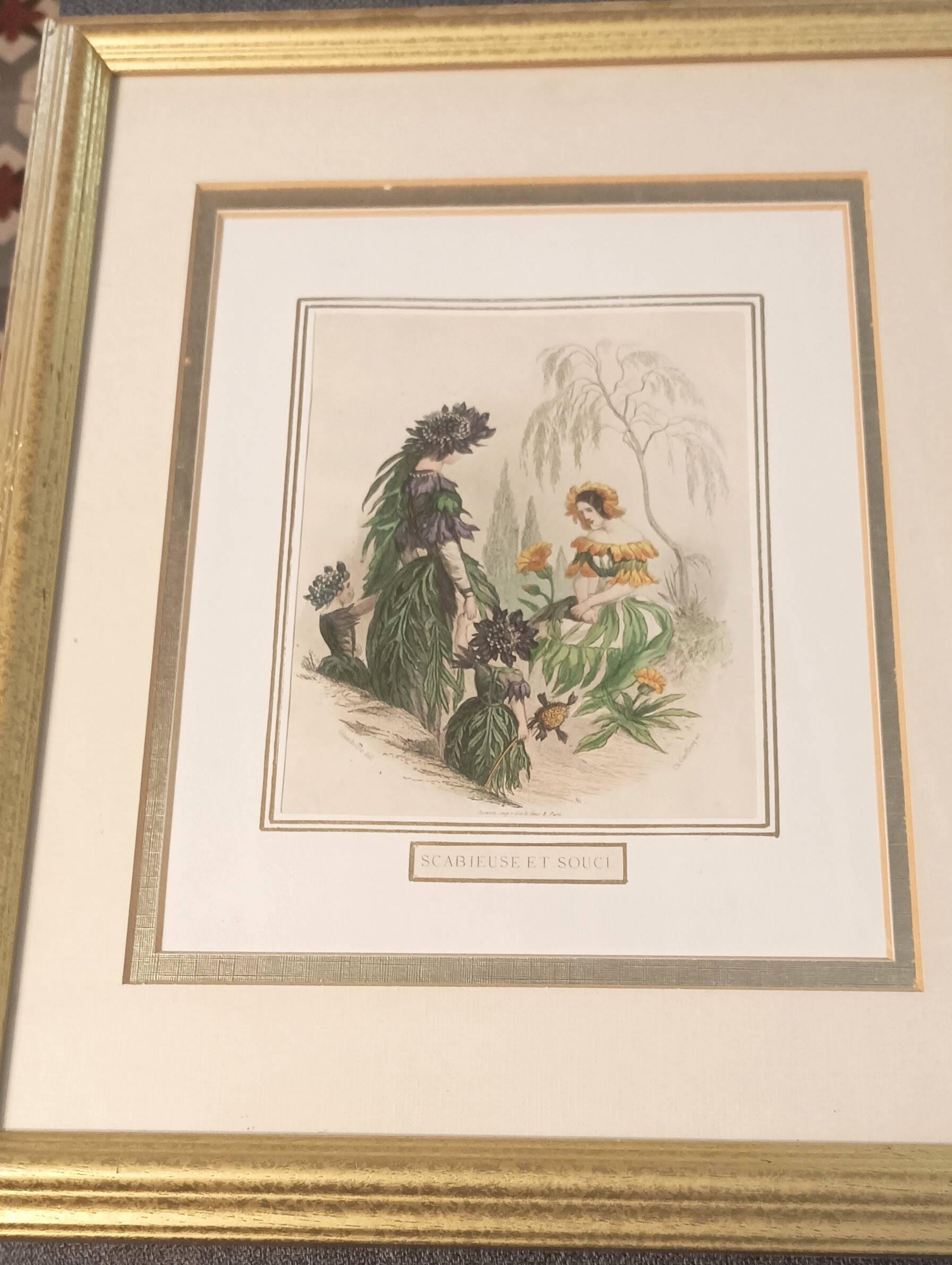 JJ Grandville Animated Flower Frame - Scabious and Marigold