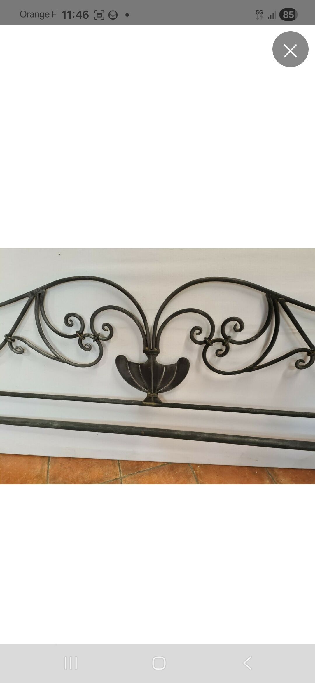 Wrought iron headboard