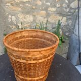Vintage braided wicker pot cover