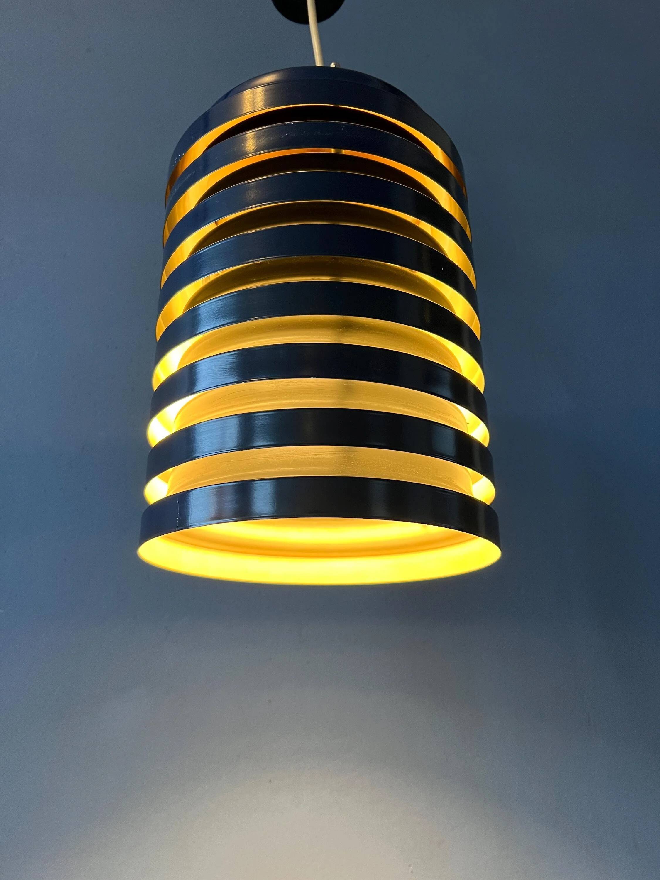 Vintage blue Danish mid-century pendant light