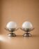 Pair of Space Age lamps in chrome and opaline glass, 1970s