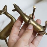 Vintage brass deer and doe