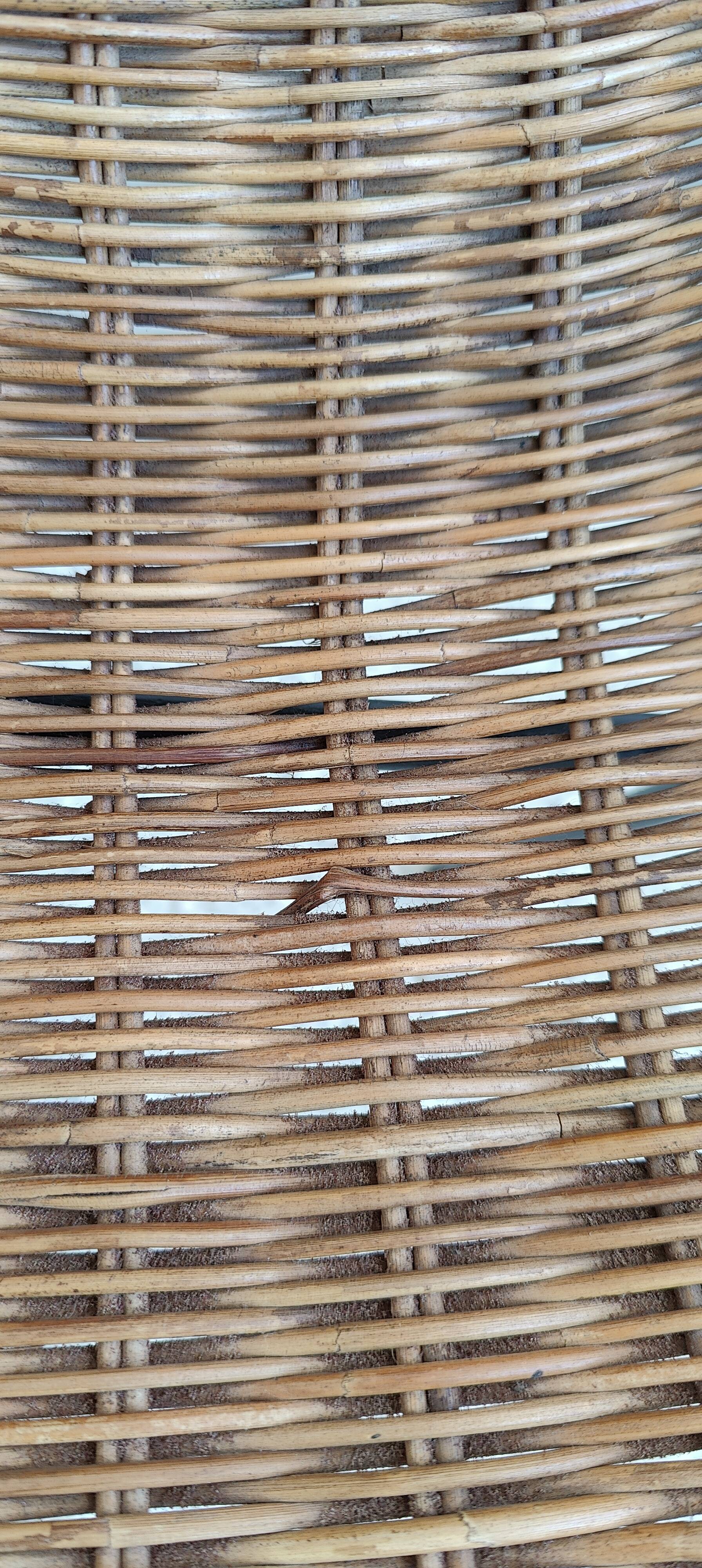 pair of Italian wicker chairs