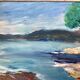 Painting landscape sea framed 50s