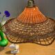 Vintage lampshade pendant light in natural material