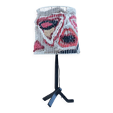 Modernist wrought iron lamp with wool lampshade, France 1950
