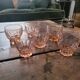 6 late Art Deco rosé glasses – molded star base