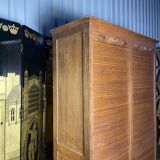 Solid oak notary double curtain filing cabinet 1900