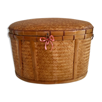 Wicker and bamboo chest