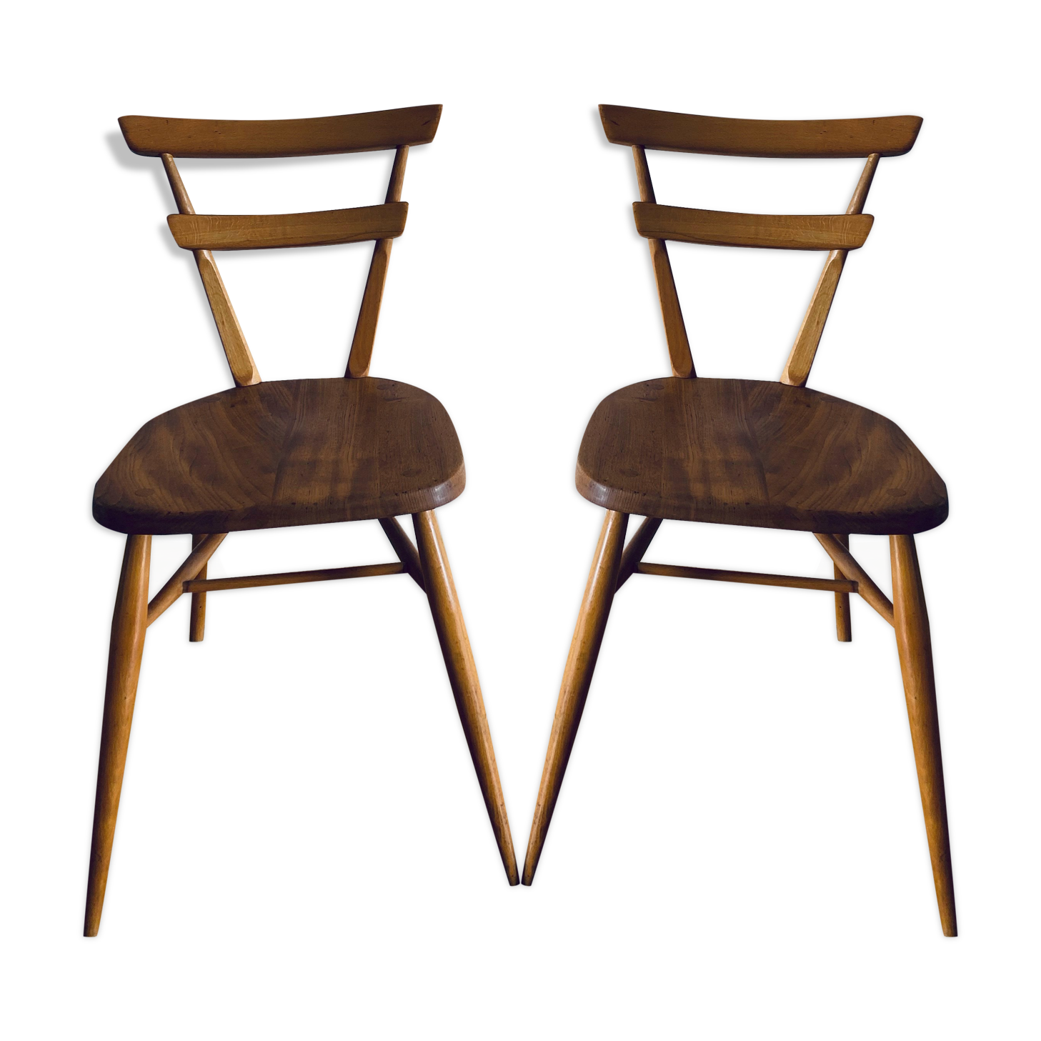 Pair of chairs "stacking chair" model from Ercol