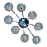 Blue murano glass venetian chandelier, 8 light arms