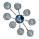 Blue murano glass venetian chandelier, 8 light arms