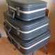 Set of three grey air hostess suitcases / vintage 60s-70s