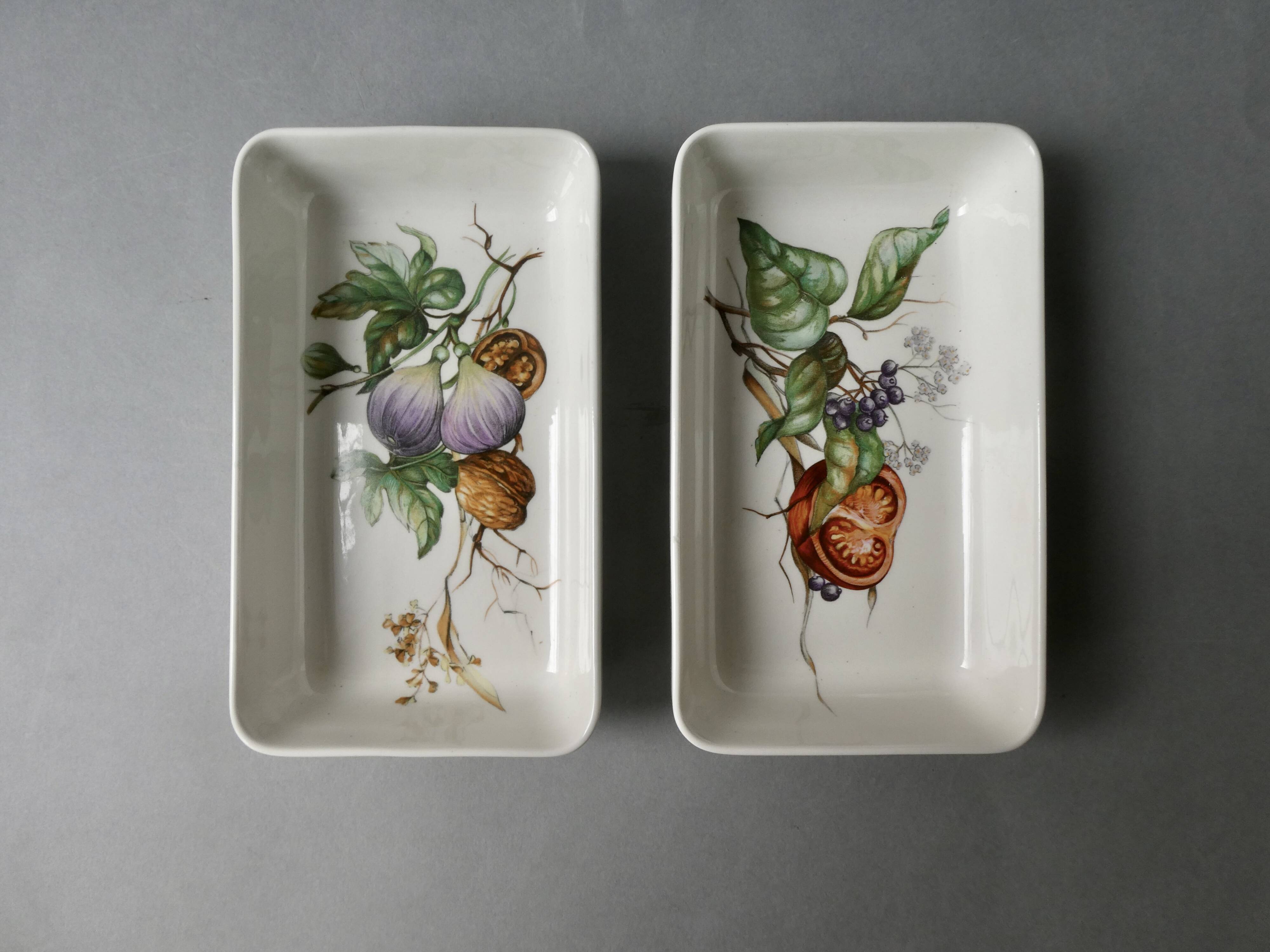 2 small Villeroy & Boch dishes, naturalist decor