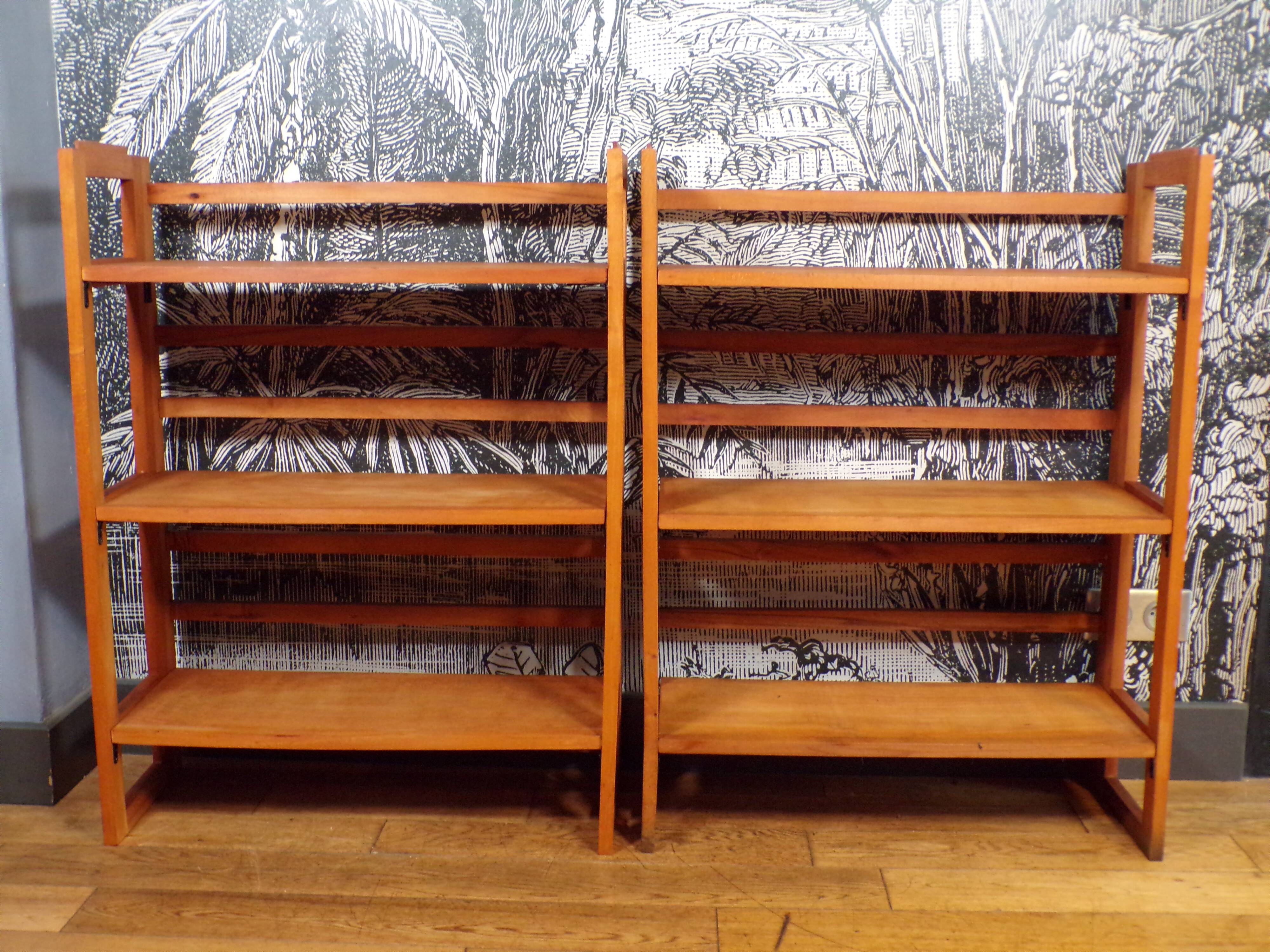 Paire de bibliothèques de bouquiniste pliables