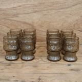 Set of 6 orangeade glasses Fidenza Italy vintage 70's, fruit patterns