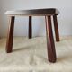 Wooden stool in Scandinavian style, handcrafted, circa 1960.