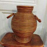 Handcrafted rattan amphora