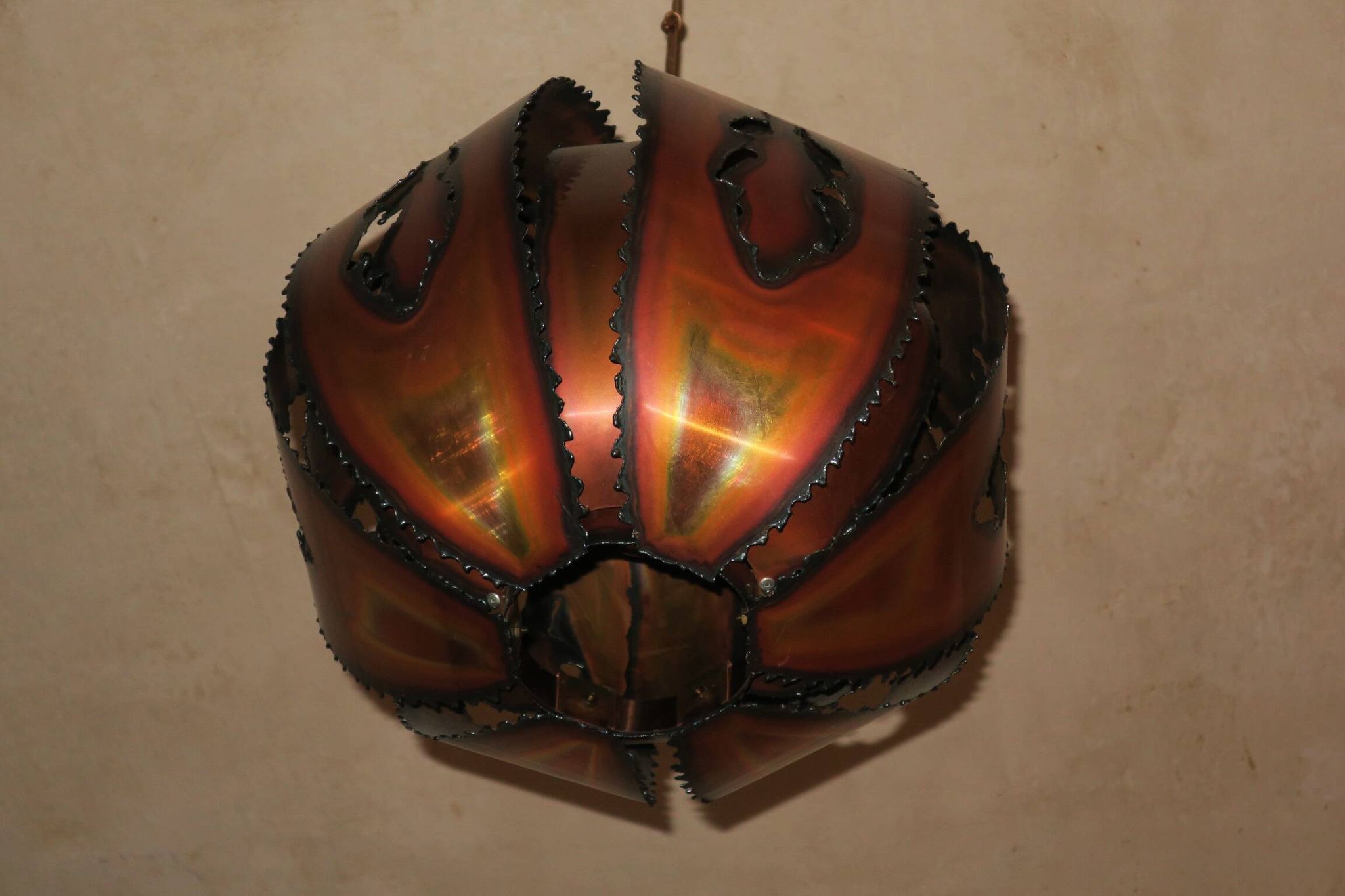 Brutalist pendant light, Denmark 1970s