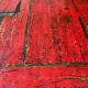 Small antique Chinese buffet (1920-1950) in rustic style, red lacquered, ori