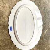 Plat ovale Sarreguemines en faïence bleue, service "Corbeille"
