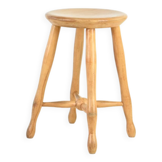 Tabouret Danois En Hêtre, C.1960