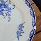 4 old iron earth plates Sarreguemines Watteau