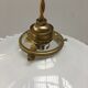 Pair of white opaline suspensions with serrated edges