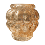 Tulip in iridescent golden glass