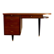 French desk "Prouve" in walnut, bronze and rubber from the 1970s.